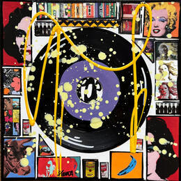 Peinture POP VINYLE (violet) par Costa Sophie | Tableau