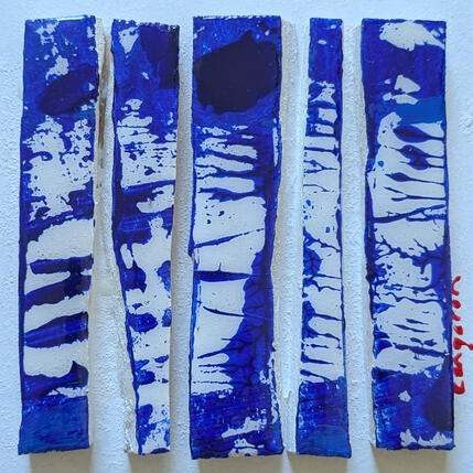 Painting Bc5 impression bleu blanc by Langeron Luc | Painting