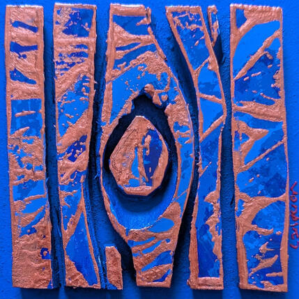 Painting Bc6 bleu klein cuivre by Langeron Luc | Painting