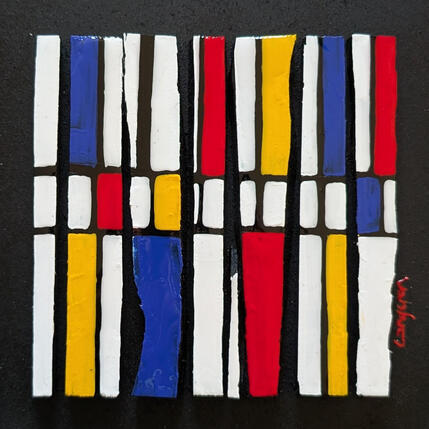 Painting Bc8 hommage Mondrian by Langeron Luc | Painting
