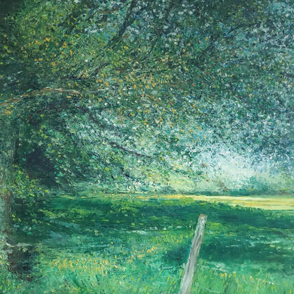 Peinture Vue champêtre par Levesque Emmanuelle | Tableau