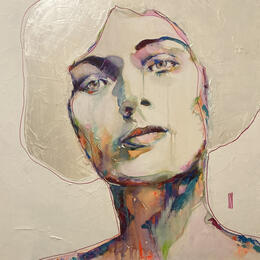 Painting 80x80 “mise au point” by Coco | Painting