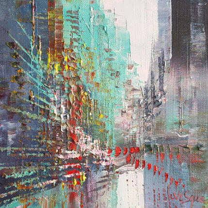 Peinture Extérieur nuit par Levesque Emmanuelle | Tableau Huile