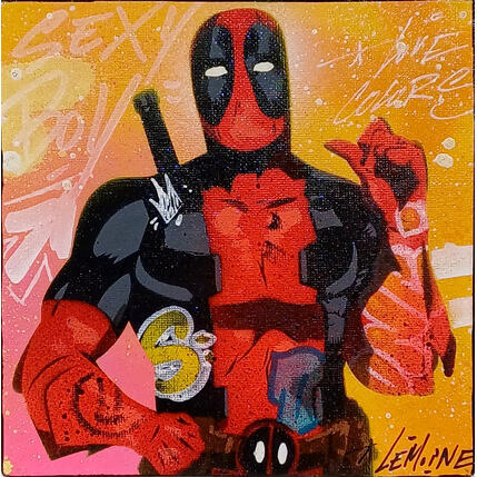 Painting Deadpool by Lemoine Mael | Painting Pop-art Acrylic, Graffiti Pop icons