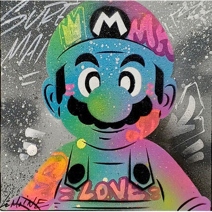 Painting Mario love by Lemoine Mael | Painting Pop-art Acrylic, Graffiti Pop icons