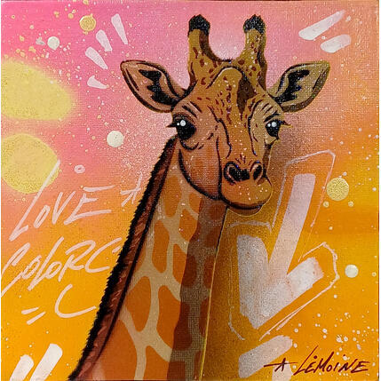Peinture Girafe par Lemoine Mael | Tableau Pop-art Acrylique, Graffiti Icones Pop
