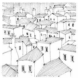 Painting Les toits qui rêvent en zinc by Bailly Kévin  | Painting