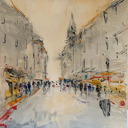 Peinture Balade en Ville par Raffin Christian | Tableau