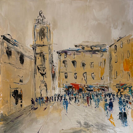 Peinture Foule d'un Jour par Raffin Christian | Tableau