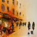 Peinture Marchands par Raffin Christian | Tableau Figuratif Urbain Huile