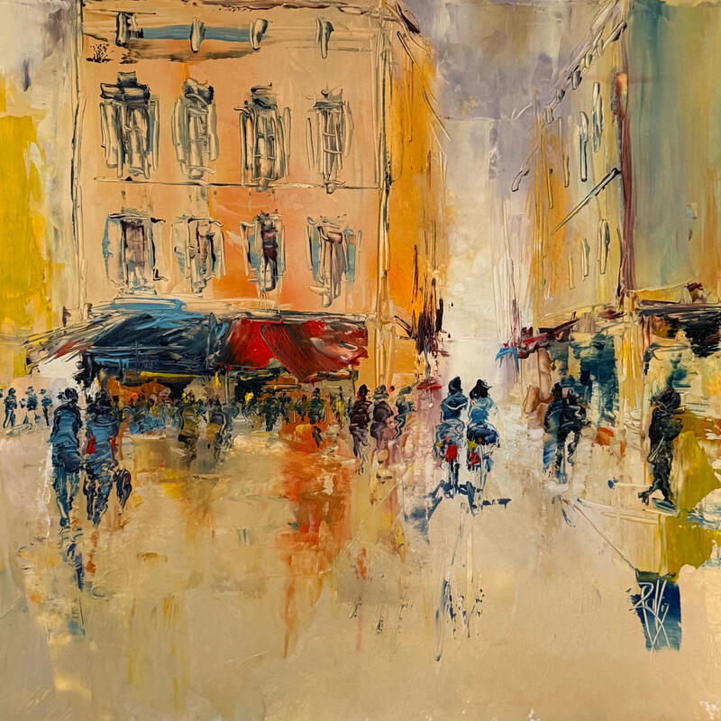 Peinture Place des Augustins par Raffin Christian | Tableau Figuratif Urbain Huile