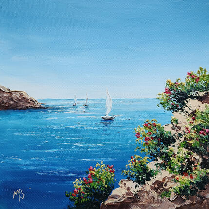 Painting La douceur du rivage by Blandin Magali | Painting Figurative Oil Landscapes, Pop icons