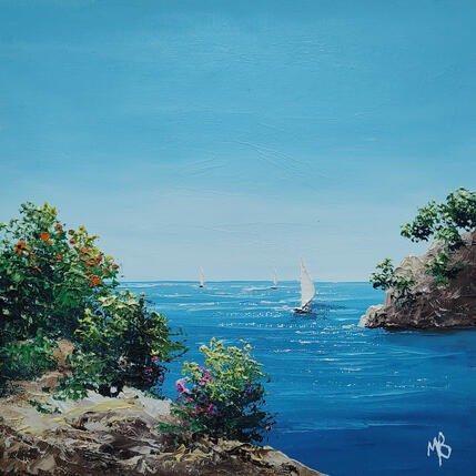 Painting La douceur du rivage by Blandin Magali | Painting Figurative Oil Landscapes