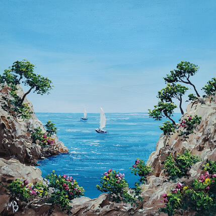 Painting Symphonie bleue by Blandin Magali | Painting Figurative Oil Landscapes