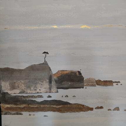 Painting No border (bleu pale) by Lemonnier | Painting Subject matter Acrylic, Zinc Landscapes