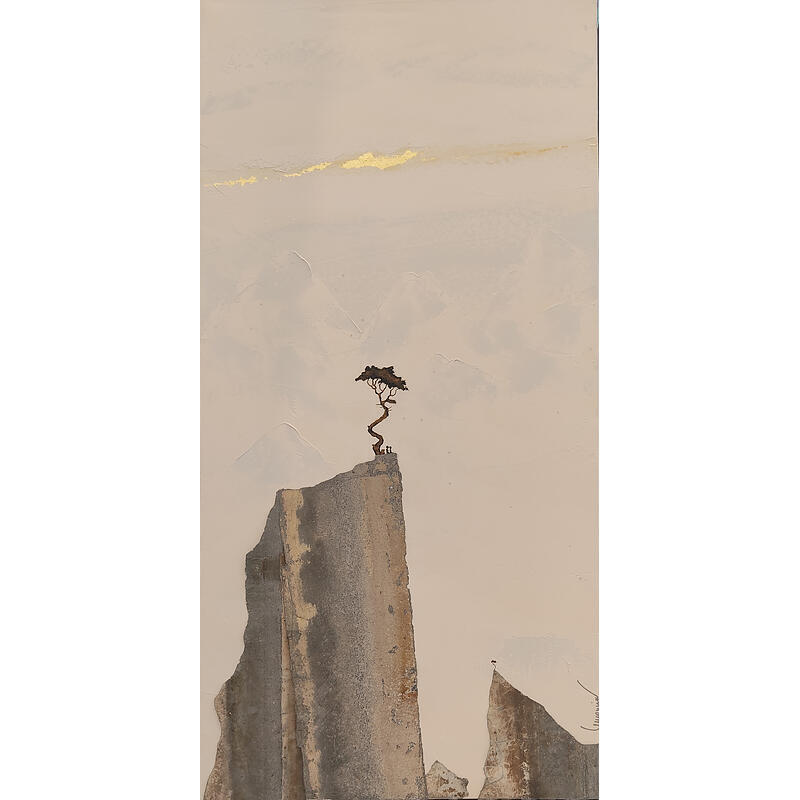 Painting Contemplation by Lemonnier | Painting Subject matter Acrylic, Zinc Landscapes