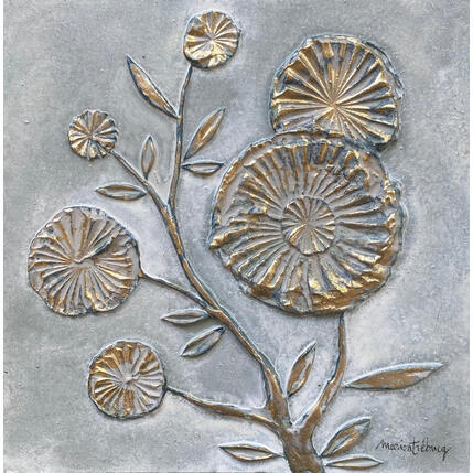 Peinture Fleurs dorées par Trébucq Marion | Tableau