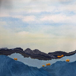 Painting The Language of Earth by Vazquez Laila | Painting Figurative Textile, Watercolor Nature