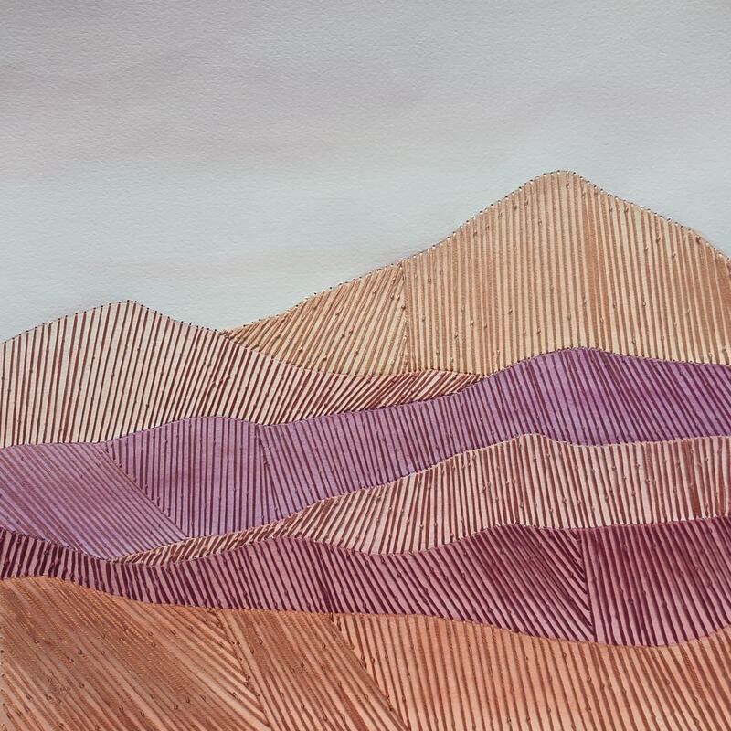 Painting The color of distance 1 by Vazquez Laila | Painting Abstract Landscapes Watercolor Textile