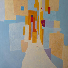 Peinture Allez-y doucement par Tomàs | Tableau Abstrait Huile Scènes de vie, Urbain