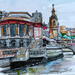 Gemälde MERCADO von Mestres Sergi | Gemälde Figurativ Architektur Acryl