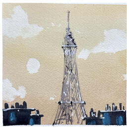 Painting Paris golden hour  by Bailly Kévin  | Painting