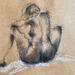 Gemälde Solène de dos von Sahuc François | Gemälde Figurativ Akt Minimalistisch Acryl Tinte