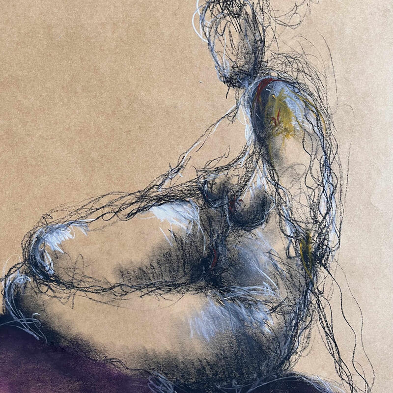 Gemälde Flore von Sahuc François | Gemälde Figurativ Akt Minimalistisch Acryl Tinte