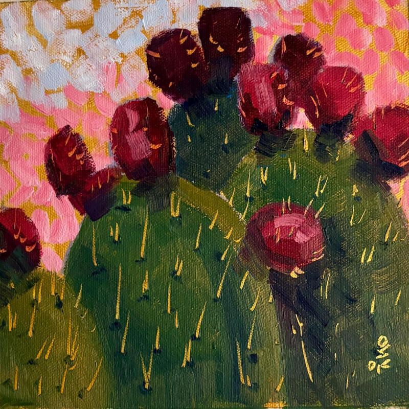 Peinture Prickly Pear Party par O'Donnell Karen | Tableau Impressionnisme Paysages Huile