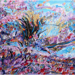 Peinture Joyeuse synphonie 1 par Amblard Florence | Tableau Impressionnisme Acrylique Nature, Paysages