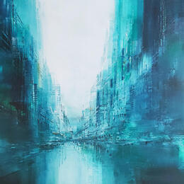 Painting Touches d’opale by Levesque Emmanuelle | Painting  Oil
