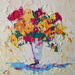 Painting Fleurs Sauvages by Tomàs | Painting Impressionism Still-life Oil