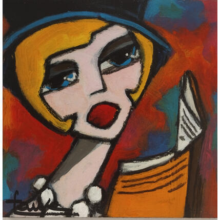 Painting La prof by Fauve | Painting Figurative Acrylic, Oil Life style