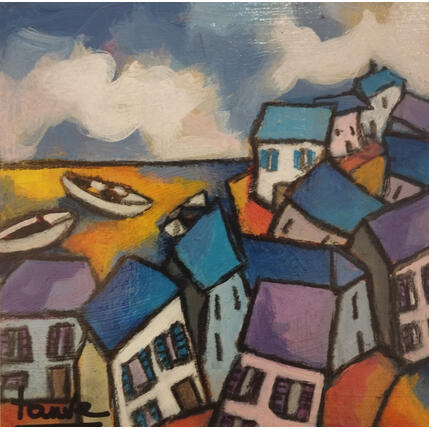Painting Marée basse by Fauve | Painting Figurative Acrylic, Oil Life style