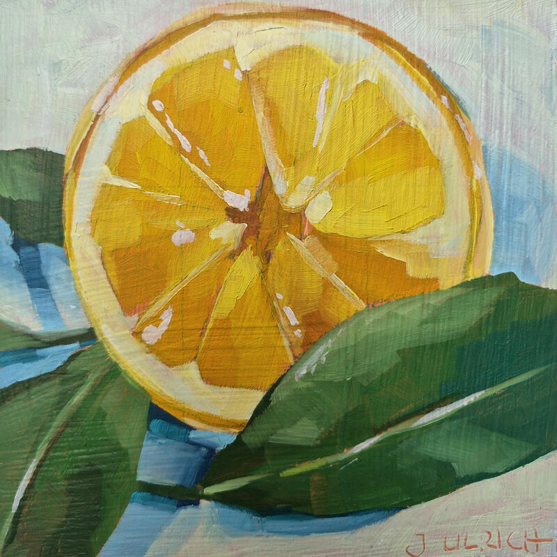 Painting lemon star by Ulrich Julia | Painting Figurative Still-life Wood Oil