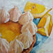 Painting lemon  tarte by Ulrich Julia | Painting Figurative Still-life Oil