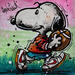 Peinture Snoopy rugby par Cornée Patrick | Tableau Pop-art Cinéma Icones Pop Enfant Graffiti Huile