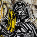 Peinture Dark Vador Banana par Cornée Patrick | Tableau Pop-art Cinéma Icones Pop Enfant Graffiti Huile