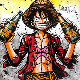 Gemälde Luffy aime le champagne von Cornée Patrick | Gemälde