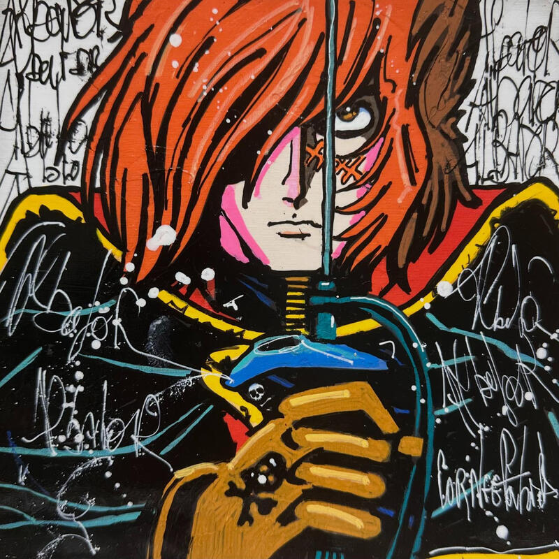 Peinture Albator par Cornée Patrick | Tableau Pop-art Cinéma Icones Pop Enfant Graffiti Huile