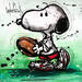 Gemälde Snoopy aime le rugby von Cornée Patrick | Gemälde Pop-Art Kino Pop-Ikonen Kinder Graffiti Öl