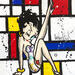 Peinture Betty Boop, Mondrian par Cornée Patrick | Tableau Pop-art Cinéma Icones Pop Scènes de vie Graffiti Huile