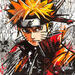 Gemälde Naruto von Cornée Patrick | Gemälde Pop-Art Kino Pop-Ikonen Kinder Graffiti Öl