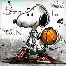 Gemälde Snoopy, born to win von Cornée Patrick | Gemälde