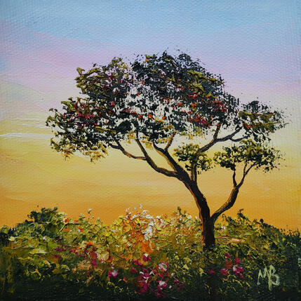 Painting Equilibre sauvage by Blandin Magali | Painting Figurative Oil Landscapes