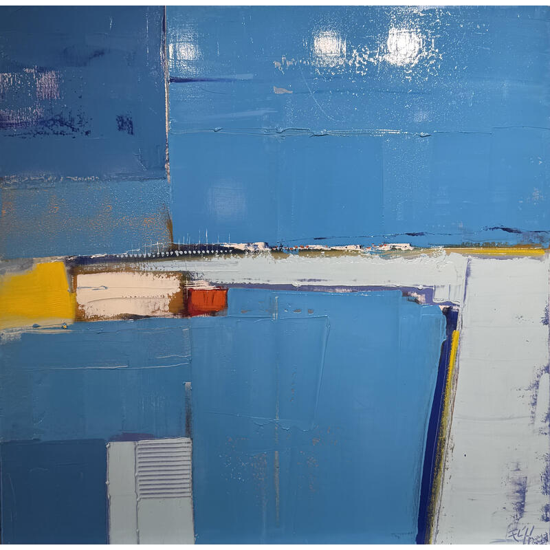 Painting les pieds dans l'eau by L'huillier Françis | Painting Abstract Oil
