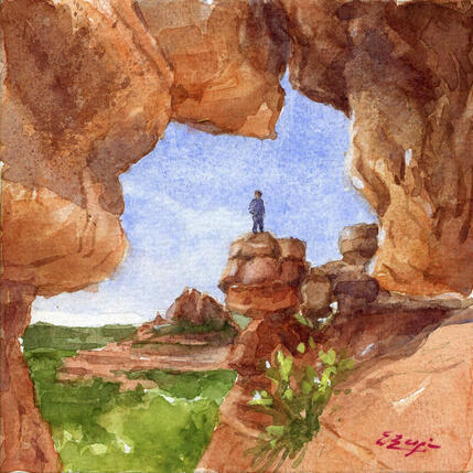 Painting Au cœur des roches rouges à Sedona by Elisabeth Bazin | Painting