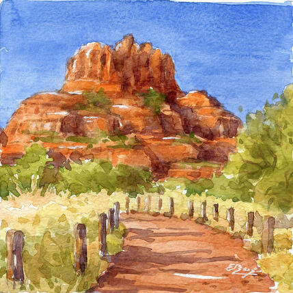 Painting F1 Sedona Bell Rock by Elisabeth Bazin | Painting