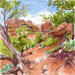 Painting Hike Sedona rouge by Elisabeth Bazin | Painting