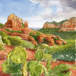 Painting Dans la vallée de Sedona by Elisabeth Bazin | Painting